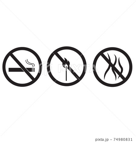 Fire Stop Icon On White Background Smoke のイラスト素材