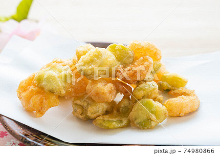 そら豆と海老の天ぷら そら豆と海老の天ぷら 74980866