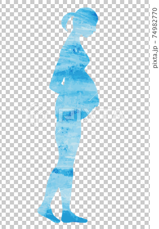 Standing silhouette of a young pregnant woman (light blue nude) silhouette of a pregnant woman Standing silhouette of a young pregnant woman (light blue nude) silhouette of a pregnant woman 74982770
