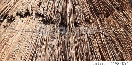 The texture of the gatural straw. Canopy from the sun. 74982854