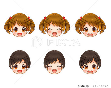 幼児の顔アイコンイラストセット2のイラスト素材