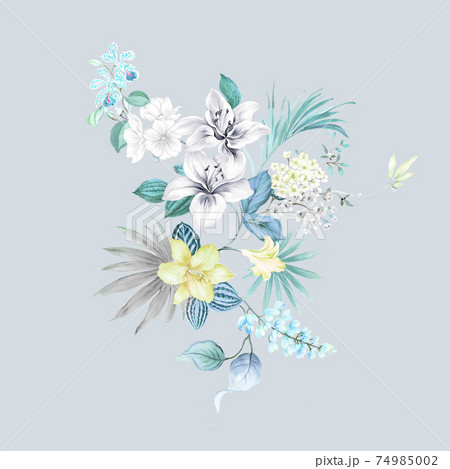 透明水彩 水彩画 花 74985002