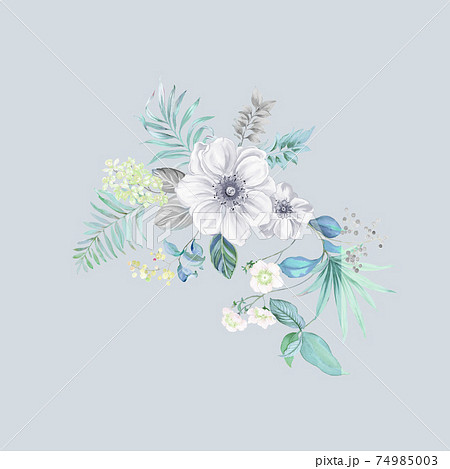 透明水彩 水彩画 花 74985003