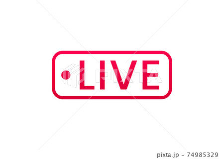 Live streaming icon. Button for broadcasting, livestream or online stream. Template for tv, online channel, live breaking news, social media 74985329