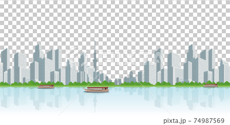 建築城市景觀公園背景素材 74987569