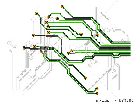 電子回路基板の配線のイメージイラストのイラスト素材