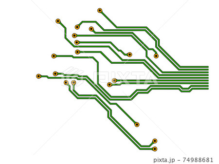 電子回路基板の配線のイメージイラストのイラスト素材
