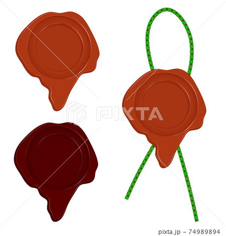 A set of three wax seal isolated on white background. 74989894