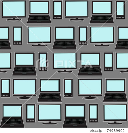 Social media background. Seamless pattern of icons gadgets. 74989902