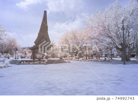 Infrared landscape photo: monument of the liberation army (Vietnam) Infrared landscape photo: monument of the liberation army (Vietnam) 74992743