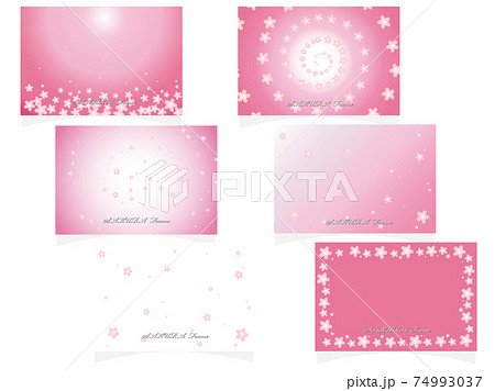桜の背景ベクターフレーム　6セット 74993037