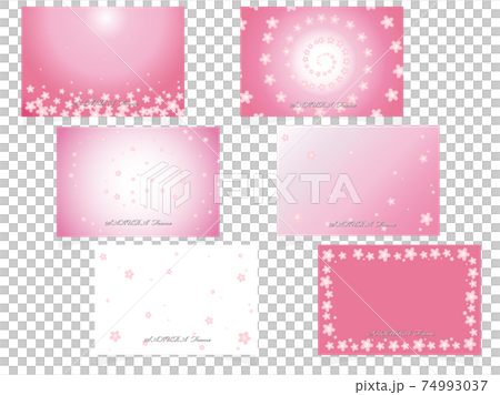 桜の背景ベクターフレーム　6セット 74993037