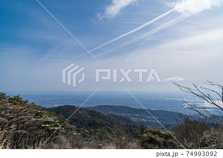 六甲山最高峰付近から見た景色(大阪市街方面) 六甲山最高峰付近から見た景色(大阪市街方面) 74993092