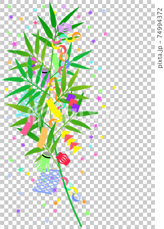 七夕の笹飾りのイラスト 74994372