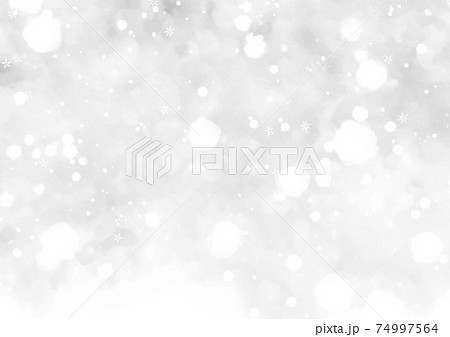 幻想的なふわふわ雪の背景 白のイラスト素材