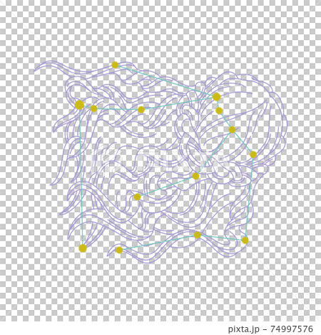 88星座シリーズA-白背景に星座絵と星座線-かみのけ座 88星座シリーズA-白背景に星座絵と星座線-かみのけ座 74997576