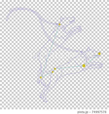 88星座シリーズA-白背景に星座絵と星座線-りょうけん座 88星座シリーズA-白背景に星座絵と星座線-りょうけん座 74997578