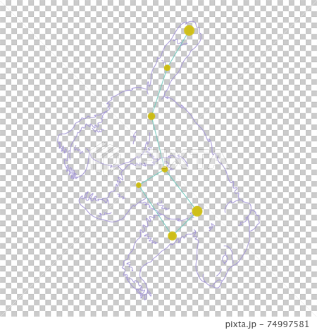 88星座シリーズA-白背景に星座絵と星座線-こぐま座 74997581