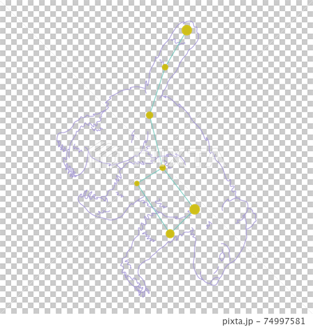 88星座シリーズA-白背景に星座絵と星座線-こぐま座 74997581