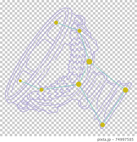 88 Constellation Series A-Constellation picture and constellation line on white background-Koppu 74997585