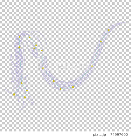 88星座シリーズA-白背景に星座絵と星座線-りゅう座 74997600