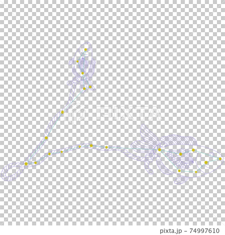 88星座系列A星座圖片和星座線在白色背景上-雙魚座 74997610