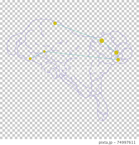88 Constellation Series A-Constellation picture and constellation line on white background-Aries 74997611