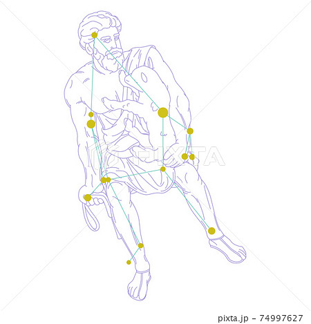 88星座シリーズA-白背景に星座絵と星座線-ぎょしゃ座 74997627