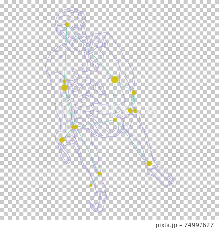 88星座シリーズA-白背景に星座絵と星座線-ぎょしゃ座 74997627