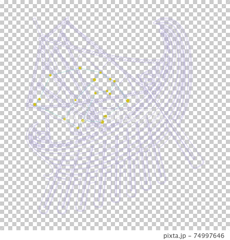 88星座シリーズA-白背景に星座絵と星座線-ほ座 88星座シリーズA-白背景に星座絵と星座線-ほ座 74997646