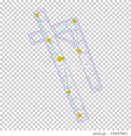 88星座シリーズA-白背景に星座絵と星座線-じょうぎ座 74997661