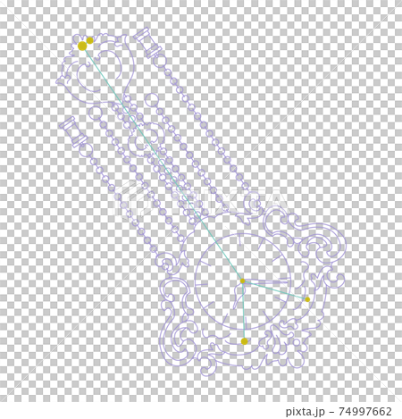 88星座シリーズA-白背景に星座絵と星座線-とけい座 74997662