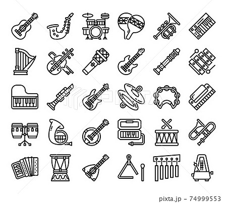 Music Instrument Outline Vector Icons Music Instrument Outline Vector Icons 74999553