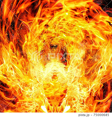 抽象的な炎の渦 75000685