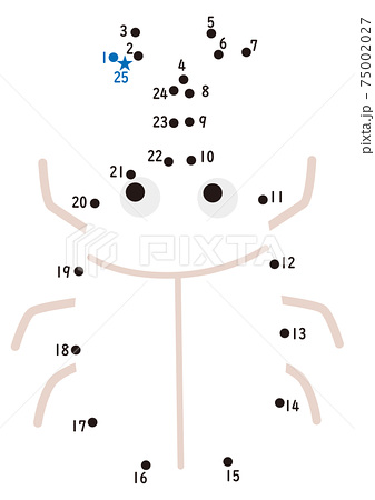 点つなぎ かぶとむし のベクターイラストのイラスト素材