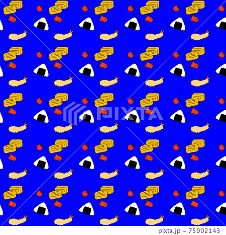 Japanese bento Rice ball set blue background 75002143