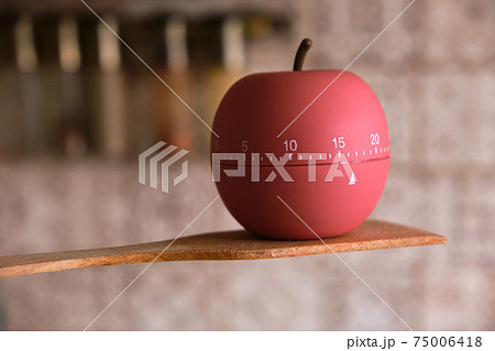 Kitchen timer shaped like a apple on kitchen 75006418