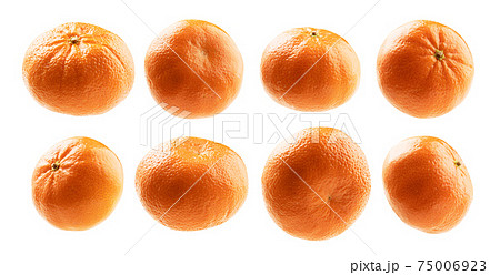 A set of orange tangerines. Isolated on a white background A set of orange tangerines. Isolated on a white background 75006923