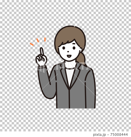 穿著西裝解釋點帶著微笑的女人的插圖 75008444
