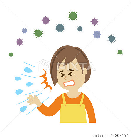 花粉症の主婦イラストイメージのイラスト素材 花粉症の主婦イラストイメージのイラスト素材