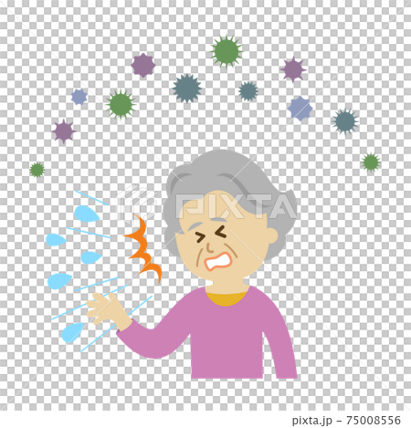 花粉症的老人的插圖圖像 花粉症的老人的插圖圖像 75008556