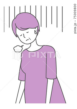 落ち込む・疲れている　シニア女性 75009800