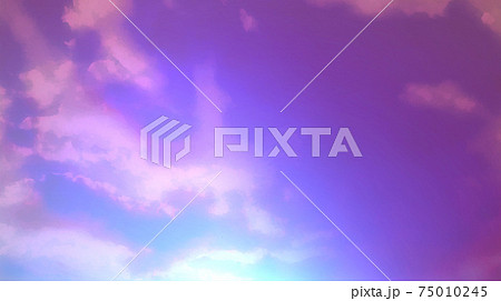 Beatiful Sky with Clouds Artistic Background. Craft Painting Landscape Design 75010245
