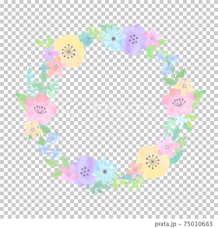 水彩風 フラワーリース 75010683