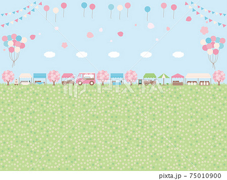 シンプルな春のマルシェの背景イラスト シンプルな春のマルシェの背景イラスト 75010900