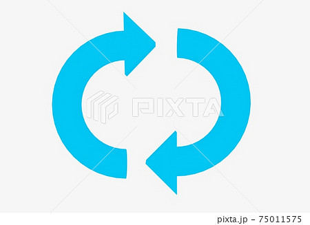 水色の矢印のループ素材 75011575