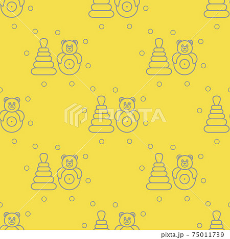Seamless pattern with children's toys. Seamless pattern with children's toys. 75011739