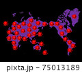 世界の新型コロナ感染分布図　イメージ 75013189