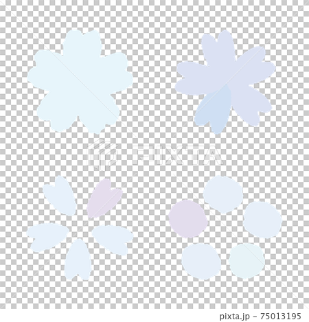 Japanese style material hand-painted blue Sakura Japanese style material hand-painted blue Sakura 75013195