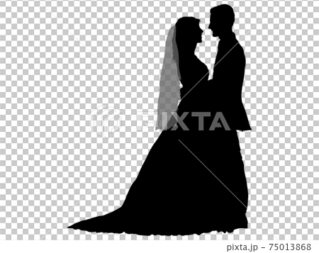 新婚夫婦盯著對方的剪影_6 新婚夫婦盯著對方的剪影_6 75013868